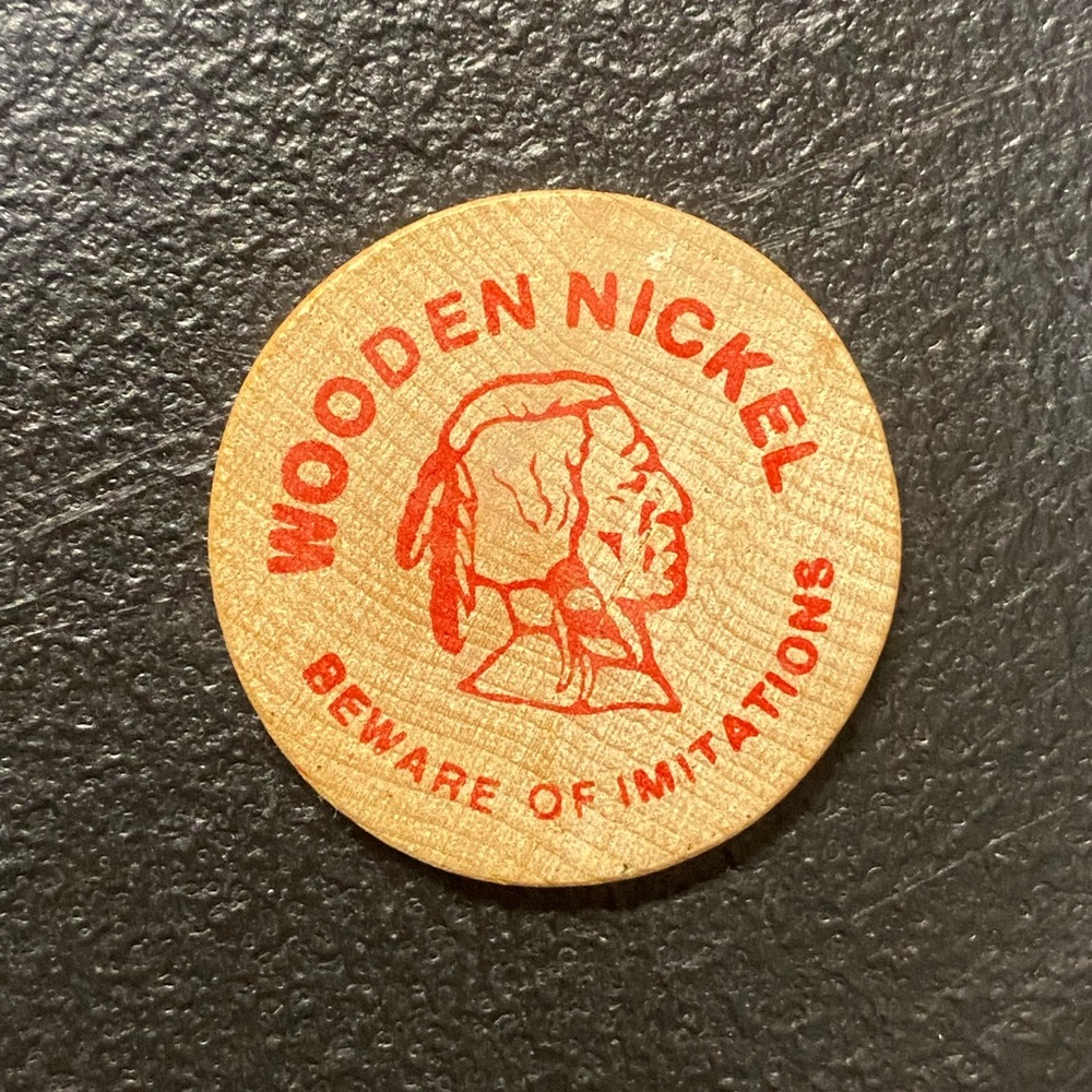 Vintage Intel Computer Coin Wooden Nickel Casino Coin Indian Head RARE!